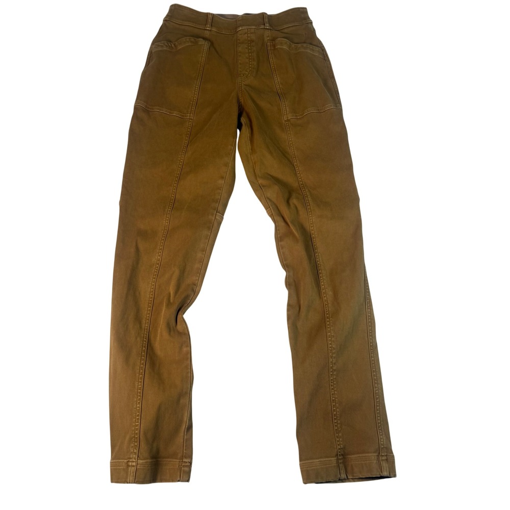 Spanx Utility Pants Womens Size Medium Camel Brown Stretch Twill Slim Gorpcore